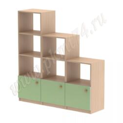Стеллаж для игрушек и пособий МТ 17-63 Дуб Молочный - Салатовый