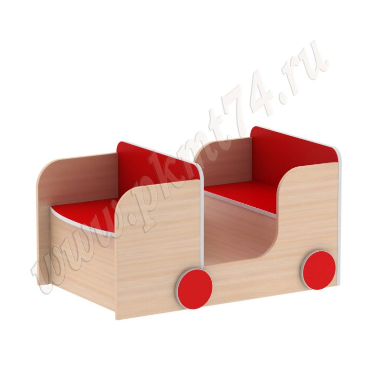 Стеллаж для игрушек Машина МТ 17-93 Дуб Молочный-Красный