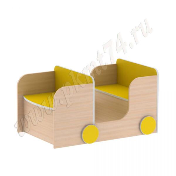 Стеллаж для игрушек Машина МТ 17-93 Дуб Молочный-Жёлтый