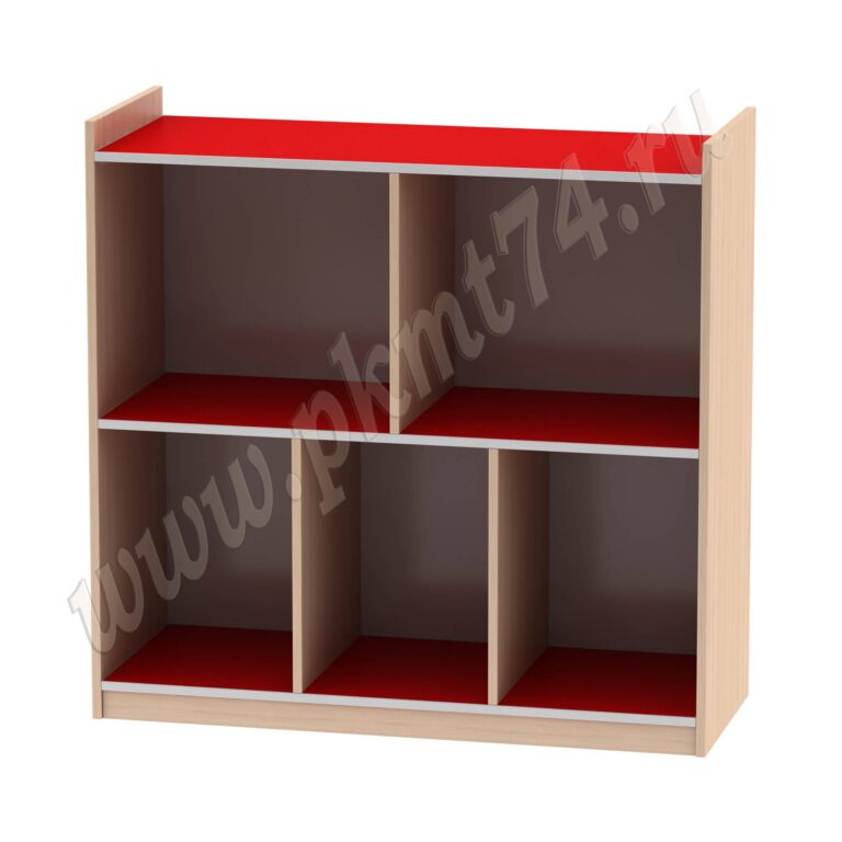 Стеллаж для игрушек МТ 17-45 Дуб Молочный-Красный Стеллаж для игрушек МТ 17-45 Дуб Молочный-Красный
