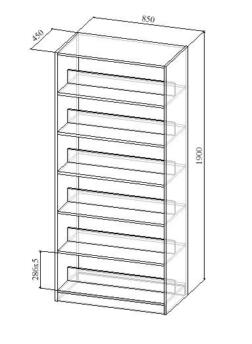 Стеллаж МТ 11-2 чертёж с размерами