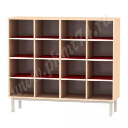 Стеллаж на металлическом каркасе для горшков МТ 17-85 Дуб Молочный-Красный