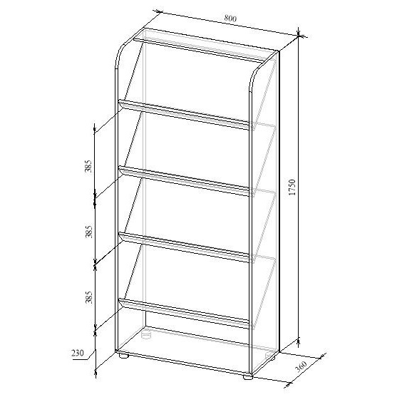 Стеллаж с наклонными полками МТ 11-13