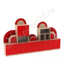 Стенка для игрушек Радуга Мт 17-64 Дуб Молочный-Красный