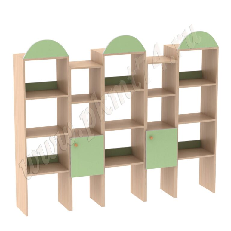 Стенка модульная для игровой МТ 17-60 Дуб Молочный-Салатовый