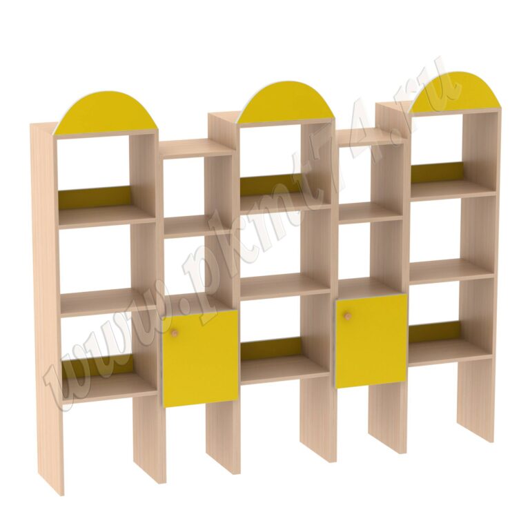 Стенка модульная для игровой МТ 17-60 Дуб Молочный-Жёлтый