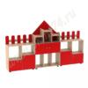Стенка модульная для игрушек Рыцарский замок МТ 17-61 Дуб Молочный-Красный
