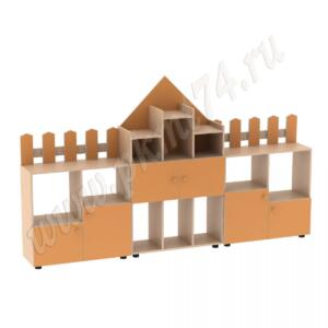 Стенка модульная для игрушек Рыцарский замок МТ 17-61 Дуб Молочный-Оранжевый Стенка модульная для игрушек Рыцарский замок МТ 17-61 Дуб Молочный-Оранжевый