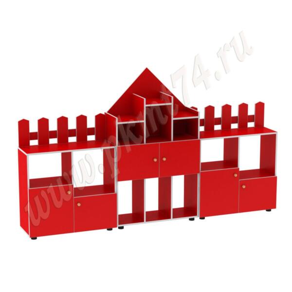 Стенка модульная для игрушек Рыцарский замок МТ 17-61 Красный