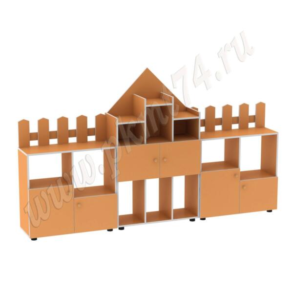 Стенка модульная для игрушек Рыцарский замок МТ 17-61 Оранжевый (Манго)