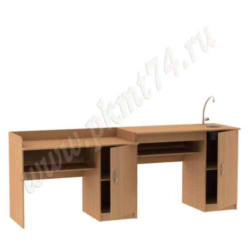 Стол демонстрационный для кабинета химии МТ 22-4 Бук Бавария светлый Стол демонстрационный для кабинета химии МТ 22-4 Бук Бавария светлый