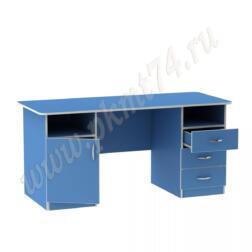 Стол для воспитателя с большими тумбами МТ 06-12 Голубой