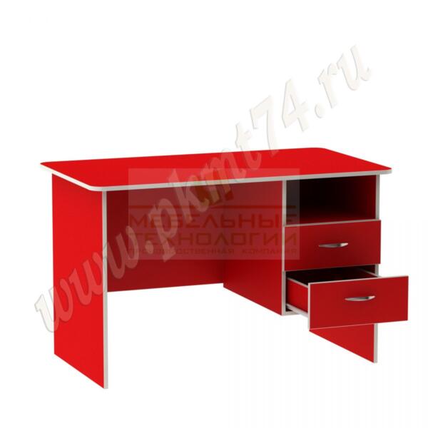 Стол для воспитателя с двумя ящиками и нишей МТ 06-13 Красный