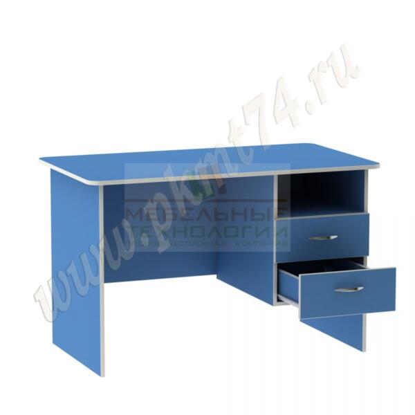 Стол для воспитателя с двумя ящиками и нишей МТ 06-13 Голубой