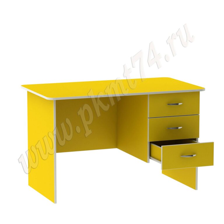 Стол для воспитателя с тремя ящиками МТ 06-10 Желтый Стол для воспитателя с тремя ящиками МТ 06-10 Желтый