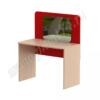 Стол для занятий с зеркалом МТ 17-100 Дуб Молочный-Красный