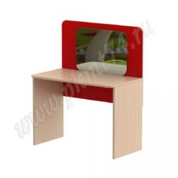 Стол для занятий с зеркалом МТ 17-100 Дуб Молочный-Красный