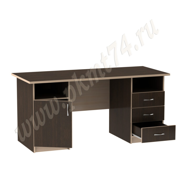 Стол двухтумбовый офисный МТ 06-12 Венге-Молочный
