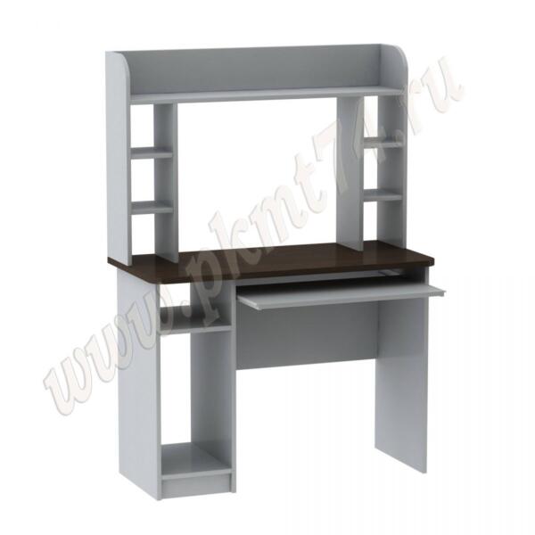 Стол компьютерный с полками для дисков МТ 07-14 Алюминий-Венге