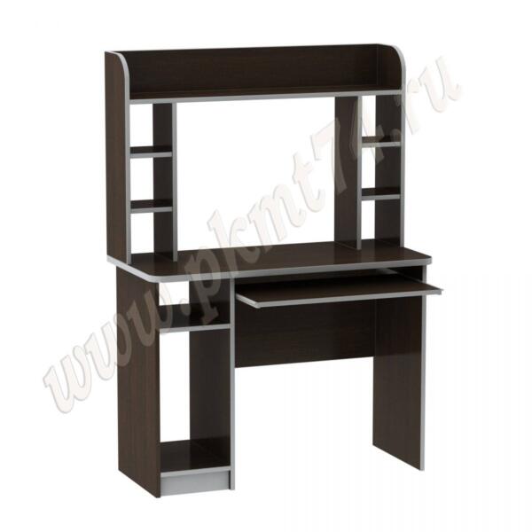 Стол компьютерный с полками для дисков МТ 07-14 Венге-Алюминий