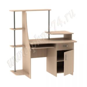 Стол компьютерный с полочками для книг МТ 07-16 дуб Молочный Стол компьютерный с полочками для книг МТ 07-16 дуб Молочный