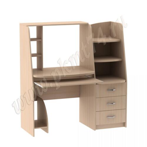 Стол компьютерный с тумбой и надставкой МТ 07-15 дуб Молочный Стол компьютерный с тумбой и надставкой МТ 07-15 дуб Молочный