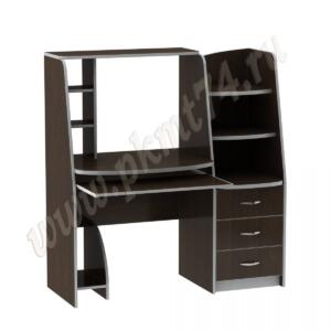 Стол компьютерный с тумбой и надставкой МТ 07-15 Венге-Алюминий Стол компьютерный с тумбой и надставкой МТ 07-15 Венге-Алюминий