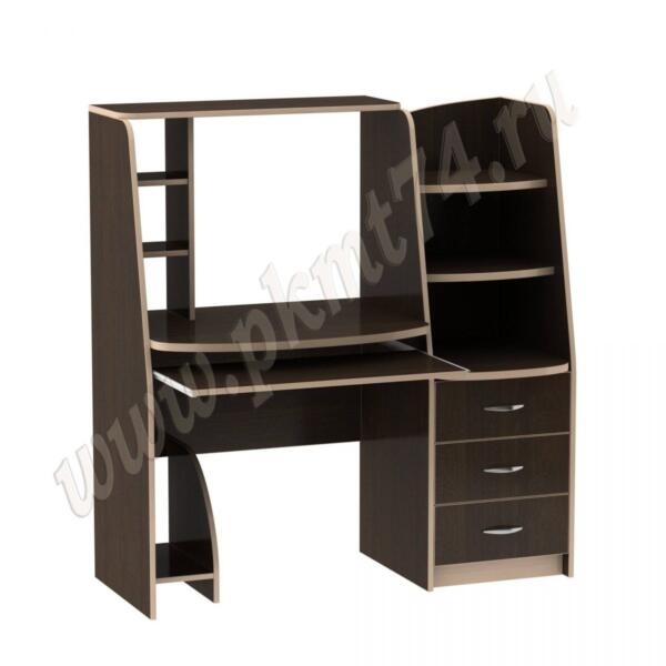 Стол компьютерный с тумбой и надставкой МТ 07-15 Венге-Молочный