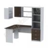 Стол компьютерный угловой с пеналом и полками МТ 07-17 Алюминий-Венге