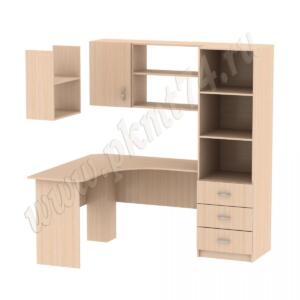 Стол компьютерный угловой с пеналом и полками МТ 07-17 дуб Молочный Стол компьютерный угловой с пеналом и полками МТ 07-17 дуб Молочный