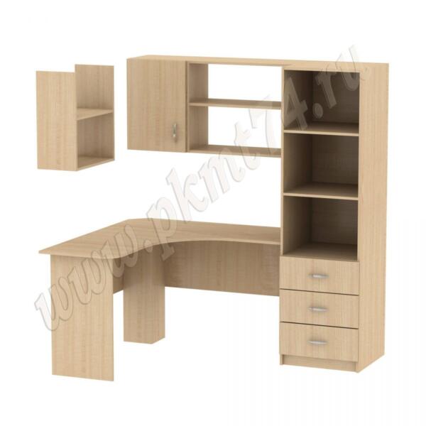 Стол компьютерный угловой с пеналом и полками МТ 07-17 Клён