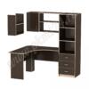 Стол компьютерный угловой с пеналом и полками МТ 07-17 Венге-Молочный