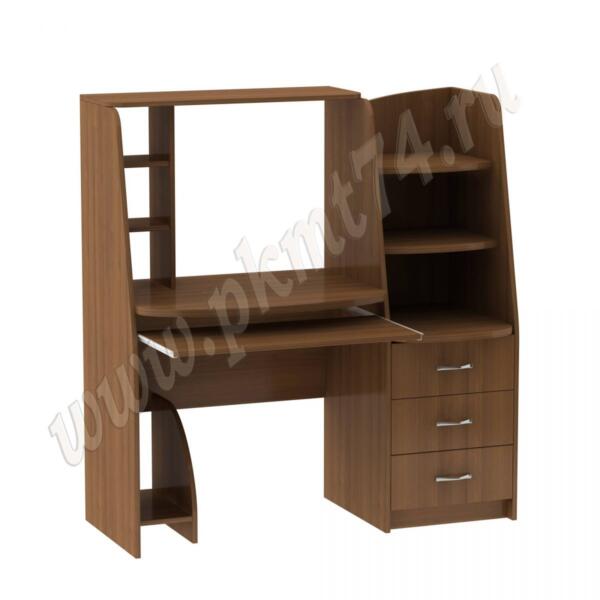 Стол компьютерный с тумбой и надставкой МТ 07-15 Орех