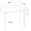 Стол кухонный, разборный каркас МТ 20-6 1000х700х750