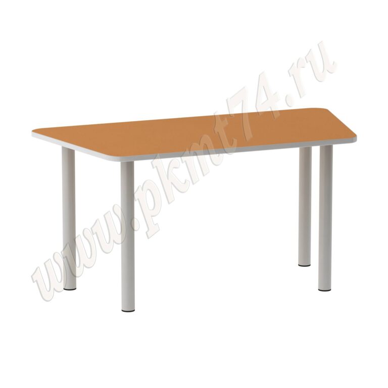 Стол на опорах из круглой трубы Трапеция МТ 17-32 Оранжевый (Манго)