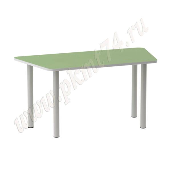 Стол на опорах из круглой трубы Трапеция МТ 17-32 Салатовый