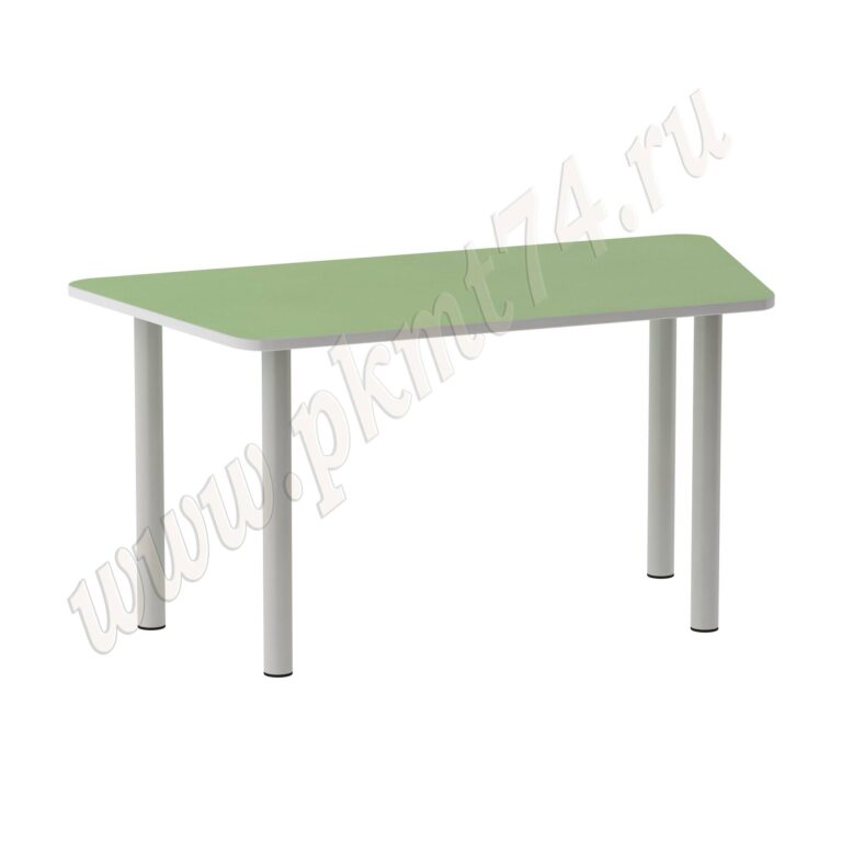 Стол на опорах из круглой трубы Трапеция МТ 17-32 Салатовый