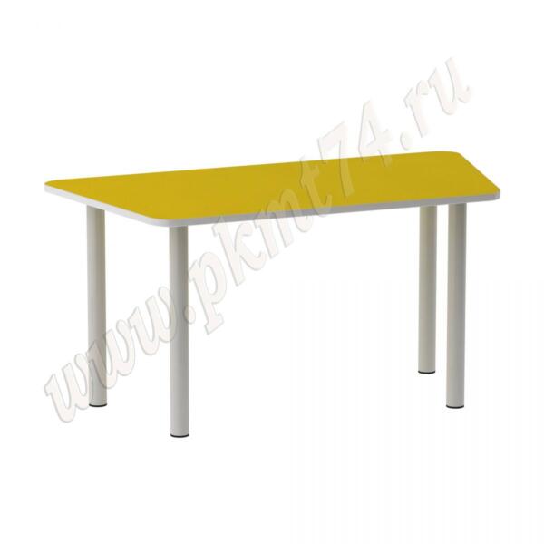 Стол на опорах из круглой трубы Трапеция МТ 17-32 Желтый