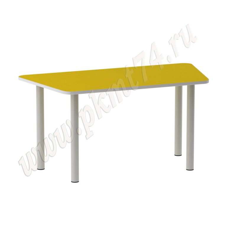 Стол на опорах из круглой трубы Трапеция МТ 17-32 Желтый