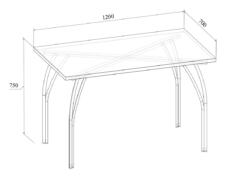 Стол обеденный для кухни МТ 20-2 1200х700 Стол обеденный для кухни МТ 20-2 1200х700