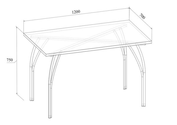 Стол обеденный для кухни МТ 20-2 1200х700