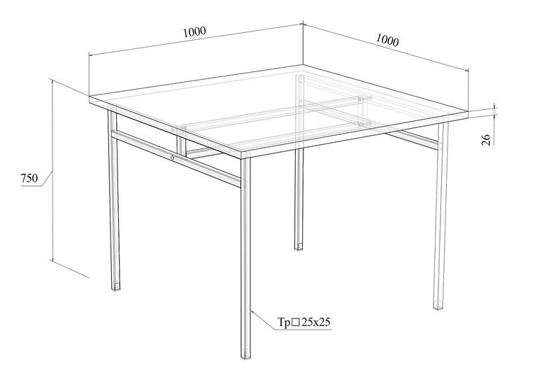 Стол обеденный для школьной столовой МТ 20-7 1000x1000x750