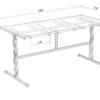 Стол обеденный на металлическом каркасе МТ 20-4 1600х700х750