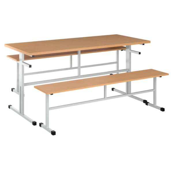 Стол обеденный с лавочками МТ 20-10 Бук Бавария светлый