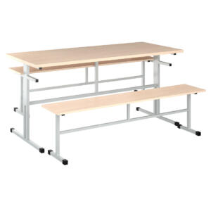 Стол обеденный с лавочками МТ 20-10 Дуб Молочный Стол обеденный с лавочками МТ 20-10 Дуб Молочный