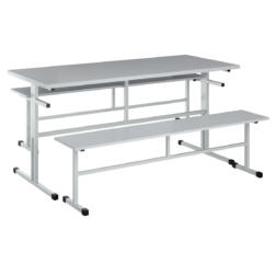 Стол обеденный с лавочками МТ 20-10 Серый Стол обеденный с лавочками