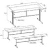 Стол обеденный с лавочками - чертёж, размеры