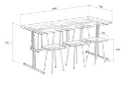 Стол обеденный с табуретами МТ 20-9 1600x700x750 Стол обеденный с табуретами МТ 20-9 1600x700x750