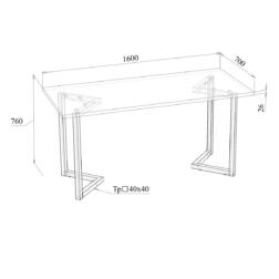 Стол обеденный «Вега 2» разборный МТ 20-3, 1600х700х760 Стол обеденный «Вега 2» разборный МТ 20-3, 1600х700х760