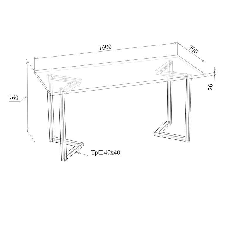 Стол обеденный «Вега 2» разборный МТ 20-3, 1600х700х760